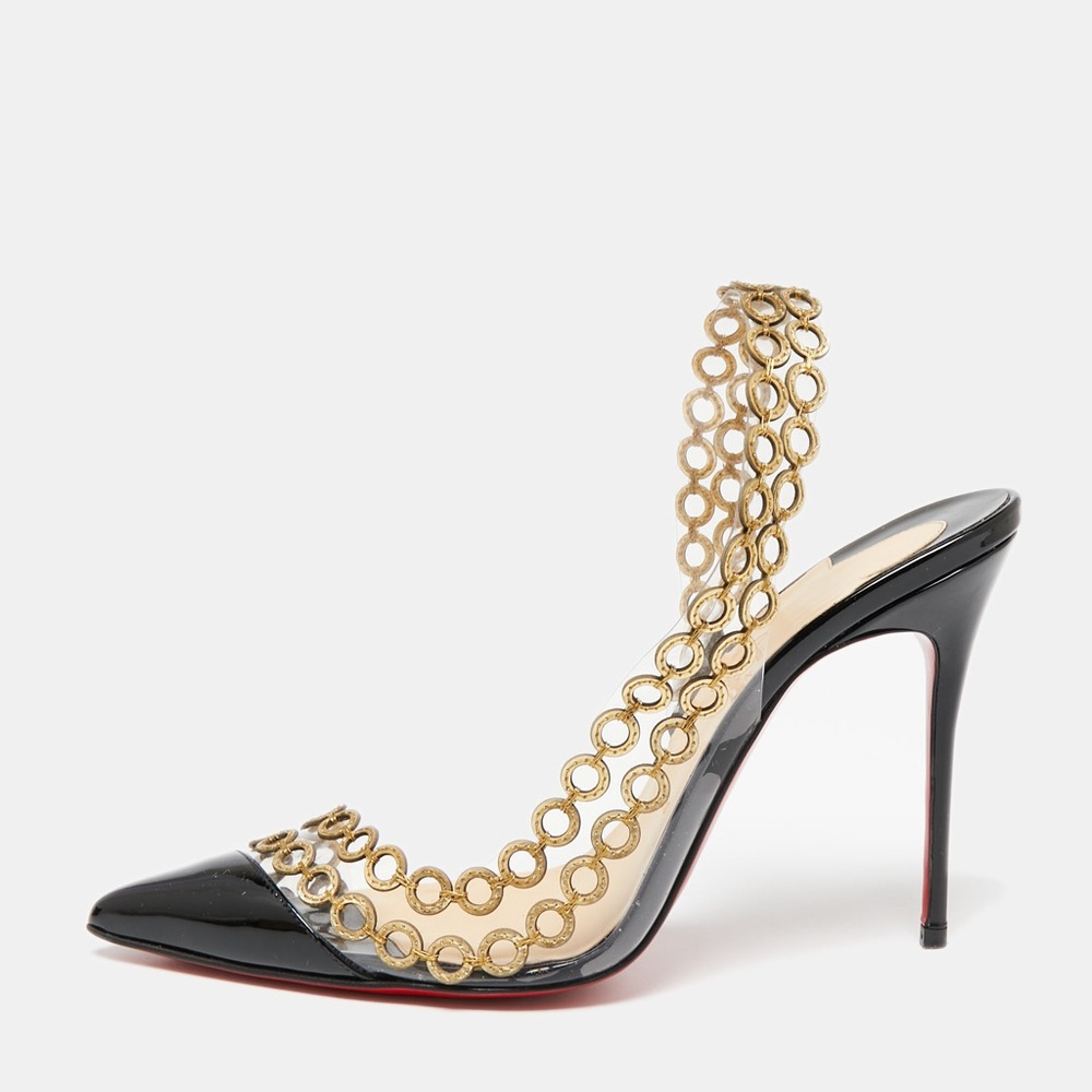 CHRISTIAN LOUBOUTIN Malaika Half D'orsay Slingback Pumps 37